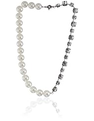 Ekatrina "Molly" White Pearl with Clear Glass Necklace