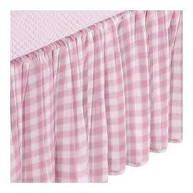 Round Crib Gingham Dust Ruffles - navy