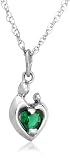 Sterling Silver Mother & Child May Birthstone Pendant by Janel Russell, 18