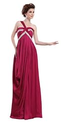Polyester One Shoulder Beaded Prom Dress 