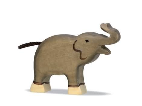 Childrens Toyshop  Third Party New : Holztiger Elephant, small, trumpeting - 3111