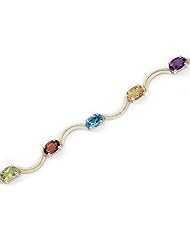 14K Yellow Gold Oval Multi Bracelet