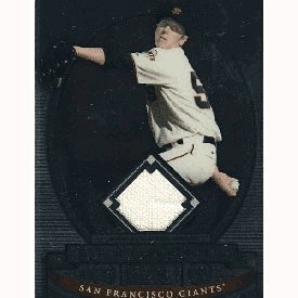 Tim Lincecum Game Worn Jersey Piece 2008 Topps Bowman Sterling Card