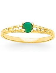 14k Madi K 3mm Emerald Birthstone Baby Ring
