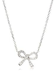 KC Designs "Trinkets" 14k White Gold and Diamond Baby Bow Pendant Necklace Chain, 16"