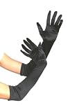 サテンロンググローブ　黒の画像