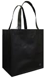 Reusable Grocery Tote Bag, (Black) Super Saver 12 Pack