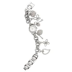 Fossil Ladies Stainless Steel Charm Bracelet Watch by Fossil