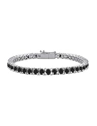 Black Diamond Prong-Set Tennis Bracelet 14K White Gold 7.00 CT Diamonds