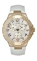 GUESS White Leather Strap Watch
