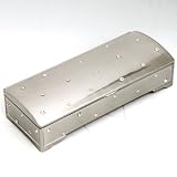 PEWTER JEWELRY BOX WITH SET IN JEWELS