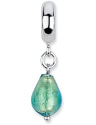Sterling Silver Seafoam Italian Murano Dangle Charm