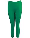 Green Seamless Capri Leggings Three Quarter Length