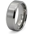 8mm Satin Finished Beveled Edge Titanium Ring (Sizes 8-12)