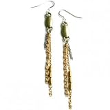 Review   / Recycled bronze, and gold mixed chain earrings