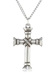 Bob Siemon Pewter Wrapped Pillar Cross Pendant Necklace, 20"