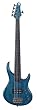 MTD Kingston Bass Guitar, Artist 5 String, Fretless with Lines, Transparent Blue