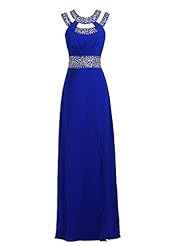Chiffon Open-Back Beaded Evening Dress/Bridesmaid Dress/Prom Dress/Party Dress 