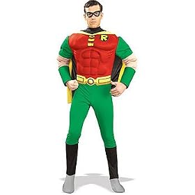 Rubies Fancy Dress - Deluxe Muscle Chest Robin TM Mens Adult Costume - Size: Large