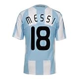 08-09 ARGENTINA HOME JERSEY MESSI + FREE SHORT (SIZE L)