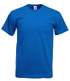 V-Neck plain blank short sleeve t-shirt Royal Blue XXL (47 - 49 inch chest)