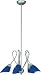 5-Lite Ceiling Lamp with Blue Glass Shade - Dream Flower