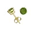 Gold Overlay Sterling Silver 4mm Round Peridot Earrings