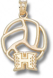 Hawaii Warriors 10K Gold ''H'' Volleyball Pendant
