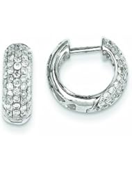 0.7 Carat 14K White Gold Diamond Hinged Hoop Earrings