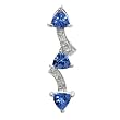 14K White Gold Tanzanite and Diamond Pendant