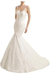 Mermaid Tulle 2015 Applique Lace Wedding Dress 