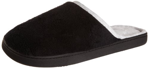 ISOTONER Women’s Microterry Chukka Clog Slippers , Black, 9 1/2-10