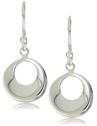 Argento Vivo "Organic Concave" Disc - Donut Dangle Drop Earrings, Silver