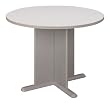 Bush Furniture Round Conference Table, White Spectrum Paper/Pewter