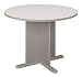 Bush Furniture Round Conference Table, White Spectrum Paper/Pewter