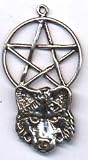 Wolf Totem Pentacle Pentagram Wiccan Pagan Witch Jewelry Sterling Silver