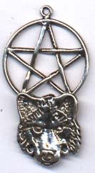 Wolf Totem Pentacle Pentagram Wiccan Pagan Witch Jewelry Sterling Silver