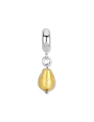 Sterling Silver Gold Italian Murano Dangle Charm