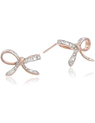 10k Rose Gold Diamond Bow Earrings (0.05 cttw, I-J Color, I2-I3 Clarity)