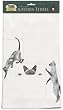 Black and White Posh Peeping Cat Kittens Set 2 Dish KITCHEN TOWELS Gift