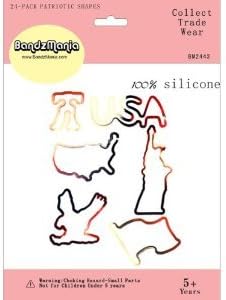 Patriotic Shapes Tie Dye Rubber Bands Pk24