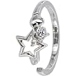 925 Sterling Silver Cubic Zirconia STAR Adjustable Toe Ring