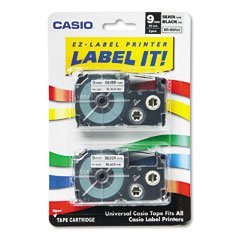 Tape Cassettes for EZ-Label Printer, 3/8", Black/Silver, 2/Pack CSOXR9SR2S
