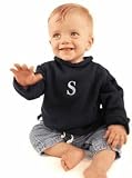 Boys Roll Neck Sweater Monogrammed - Navy Blue 3T