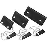 River Road Leather Biker Chain Wallet - Tri-fold/Black