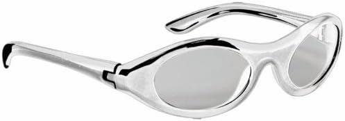 Amscan Glasses Oval Metallic Party Accessory, Silver
