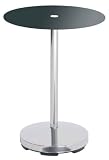 Black Glass and Chrome Finish Round Side End Coffee Table