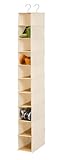 UPC 811434010011 product image for Honey-Can-Do SFT-01001 Hanging Shoe Organizer, Bamboo/Canvas, 10-Shelf | upcitemdb.com