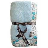 Blue Squiggles Fuzzy Chenille Receiving Blanket by JuJu Band Blue Squiggles Fuzzy Chenille Receiving Blanket by JuJu Band