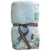 Blue Squiggles Fuzzy Chenille Receiving Blanket by JuJu Band